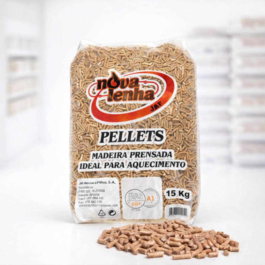 Sacos pellets madeira NovaLenha 15kg – Certificação ENplus A1 Portugal